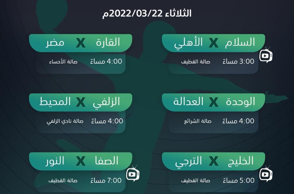 منافسات الدوري الممتاز تتواصل بـ 6 مباريات ضمن الجولة 17 والصفا يقابل النور والخليج يواجه الترجي والقارة يلعب مع مضر