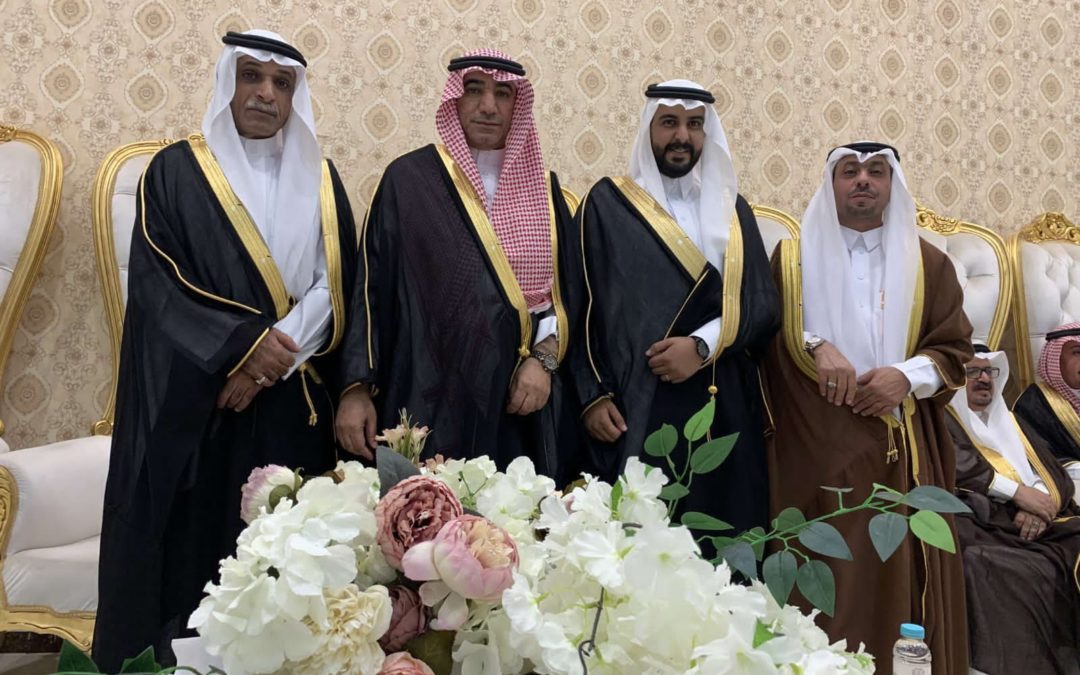 اللواء جمعان الزهراني والأستاذ خالد الحارثي يحتفلون بزواج وليد