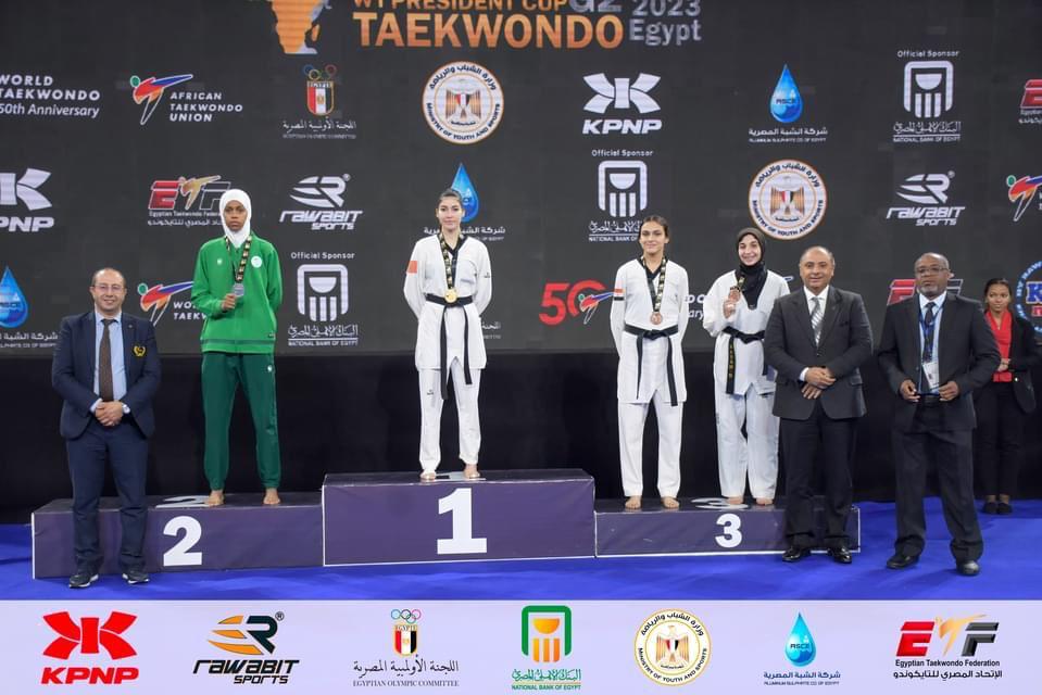 (فضية وبرونزية لأخضر التايكوندو في منافسات بطولة كأس الرئيس الدولية بمصر