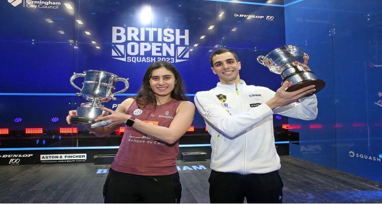 نور الشربيني وعلى فرج المصريين يحققان بطولة بريطانيا المفتوحة للإسكواش