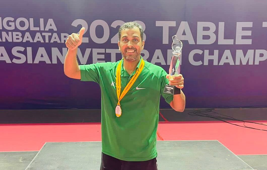 الحربي يكتب التاريخ بحروف من ذهب ويحقق لقب بطولة آسيا للرواد لكرة الطاولة 