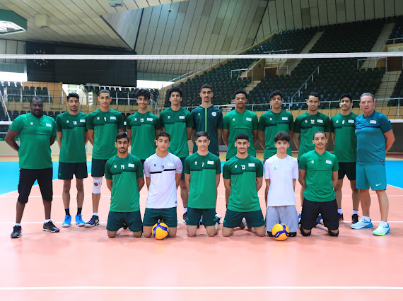 اخضر الطائرة يواصل تدريباته استعداداً لمواجهة قطر