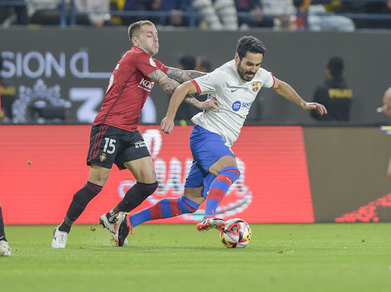 في كأس السوبر الإسباني بالرياض..برشلونة يكسب أوساسونا ويذهب لملاقاة الريال في النهائي الكبير