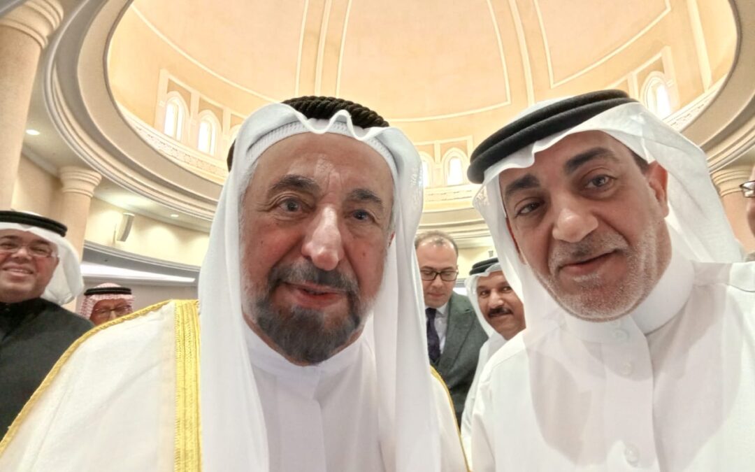 الزميل الاعلامي زهير الغزال يلتقي بحاكم الشارقة الشيخ الدكتور سلطان بن محمد القاسمي من خلال مهرجان الشارقة للشعر العربي