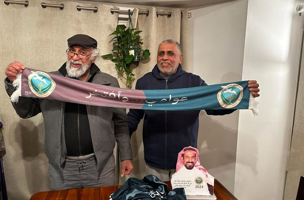 سلام عوام في لقاء الذكريات مع عضو مجلس إدارة النادي سابقاً أ. فيصل مدن ابي عبدالله