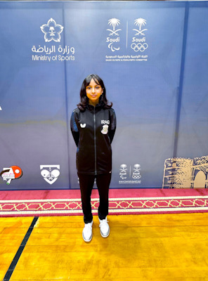 في بطولة اندية غرب آسيا لكرة الطاولة ..الخالدي أول لاعبة سعودية محترفة