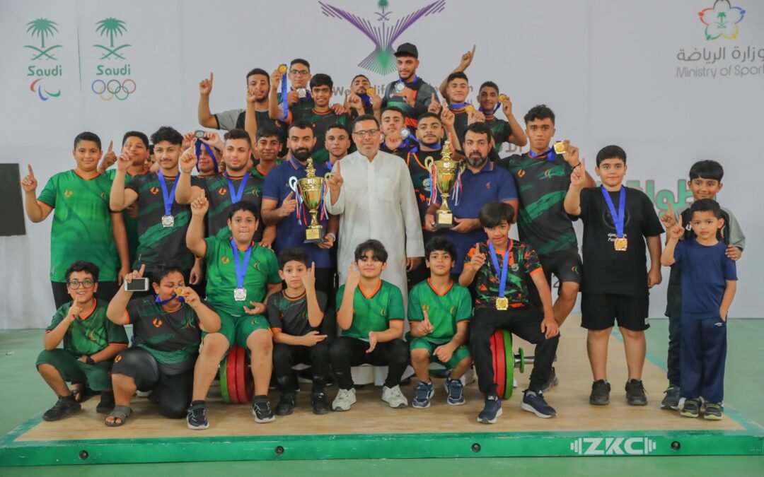 رباعو النور ابطالاً لبطولة المملكة للأندية لرفع الاثقال للناشئين والشباب