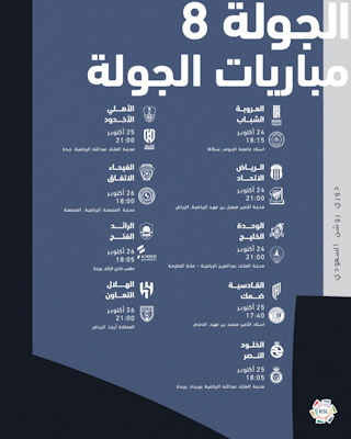 مباريات الجولة الثامنة لدوري روشن