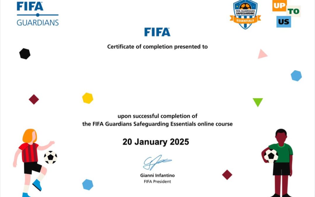 شهادة الوقاية وحماية الطفل لموظفي  الفئات السنية و اكاديمية القادسية