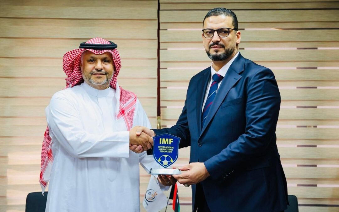 رئيس الاتحاد الدولي لكرة القدم المصغرة الدوسري يلتقي وزير الرياضة الليبي برغش