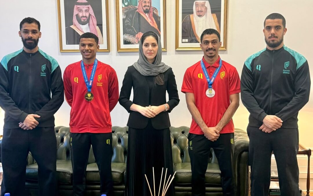 السفيرة السعودية في السويد تستقبل أبطال القادسية للكاراتيه